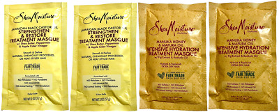 (2) Shea Moisture Intensive Hydration & (2) Jamaica Black Castor Oil 2oz -4 Pack