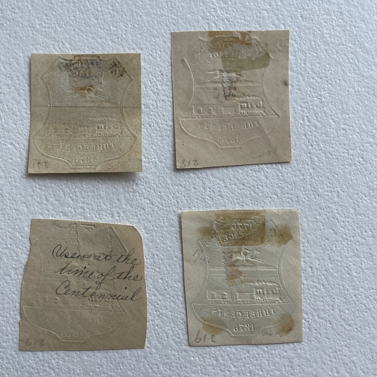 Lot Of 4 US Scott U219 (2)Scott 218 (1) Scott 221 (1) Three Cents