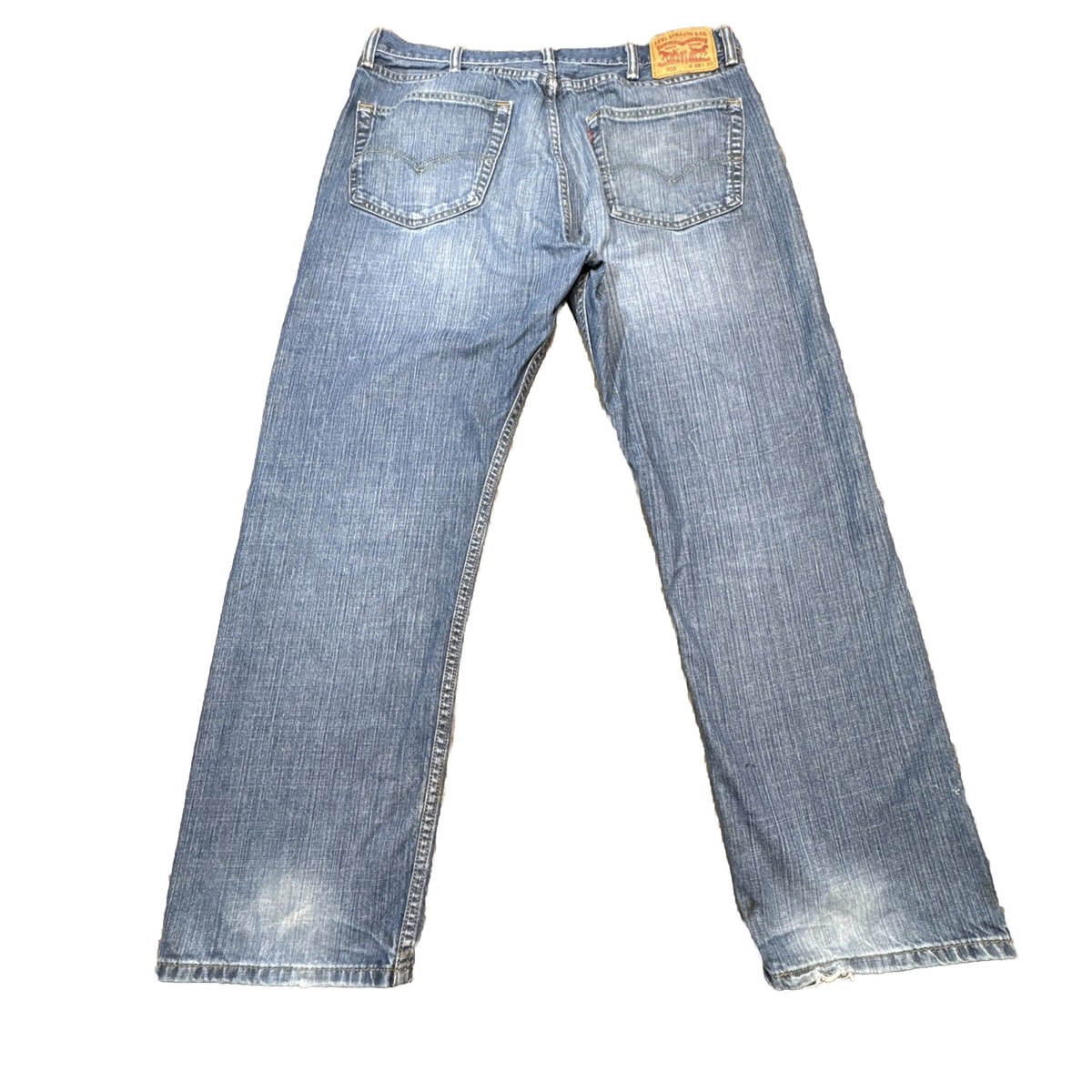 Levi's 505 Regular Fit Denim Blue Jeans Mens Size 34 X 33 - M3754