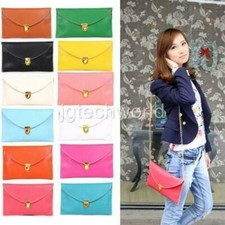 New Women Lady Envelope Clutch Chain Shoulder Party Purse Handbag Bag 12 Color