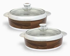 Jaypee Plus Glasserol Twin Plastic Casserole Set, 1.5 Litres/21cm, Set of 2