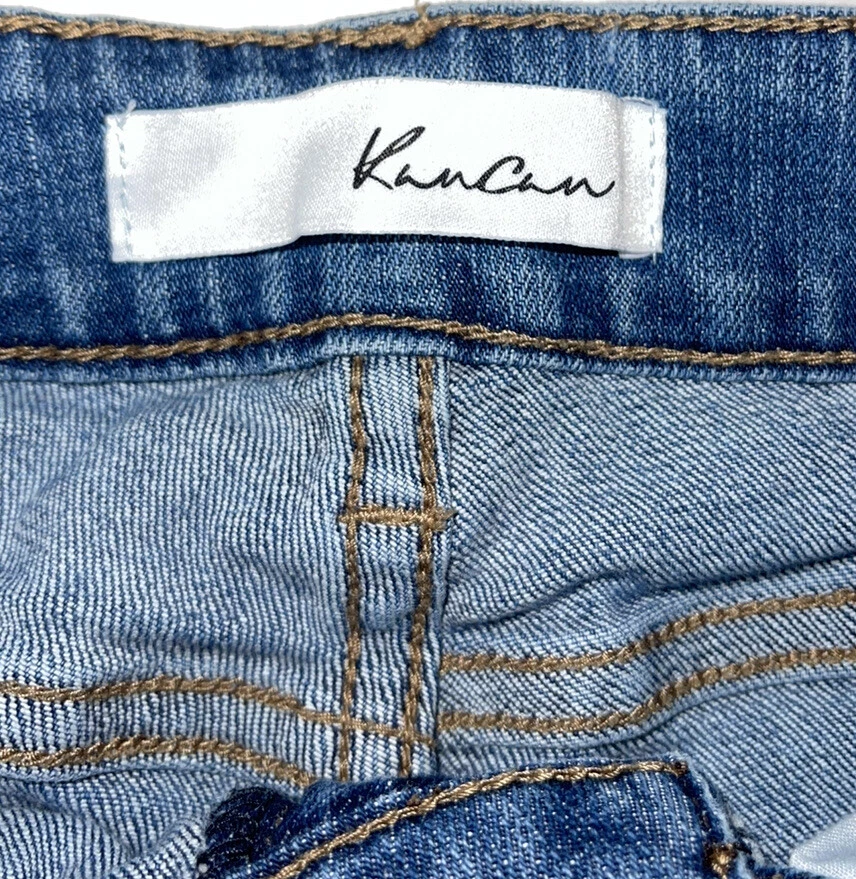 Pantalones de mezclilla KanCan Florence tiro medio súper ajustados para jóvenes talla 1 desgastados  Foto 4 de 4