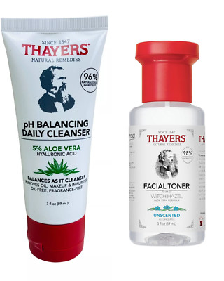 Thayers pH Balancing Daily Cleanser 3 fl. oz & Unscented Facial Toner 3 fl. oz