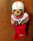 University Of Wisconsin Plush Bear in Badgers Helmet & X-Mas Stocking Christmas