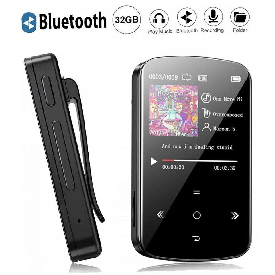 MP3 Player 32GB HiFi Lossless Sound Bluetooth Clip Music Voice Recorder FM Radio - Image 4 of 4