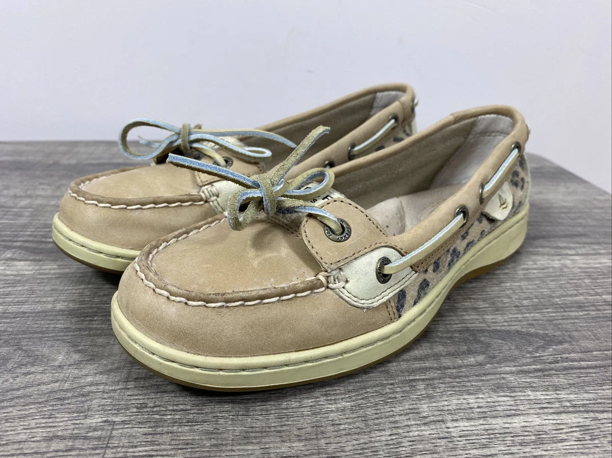 Sperry Top Sider Angelfish Women s Leopard Print Boat Shoes Size