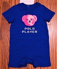 POLO RALPH LAUREN AUTHENTIC BABY BOYS BRAND NEW ORIGINAL ROMPER Size 6M, NWT