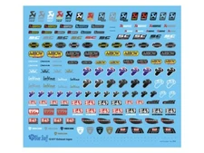 Blue Stuff Decal Sheet 1:12 Scale Motorcycle Exhaust Logos Akra Arrow LeoV Yoshi