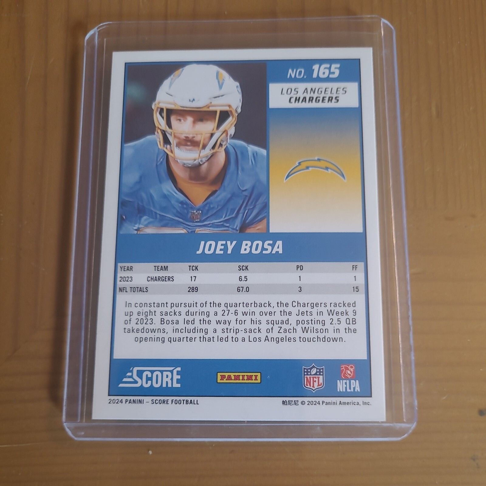 2024 Panini Score Scorecard Joey Bosa Los Angeles Chargers 165!!🔥🔥