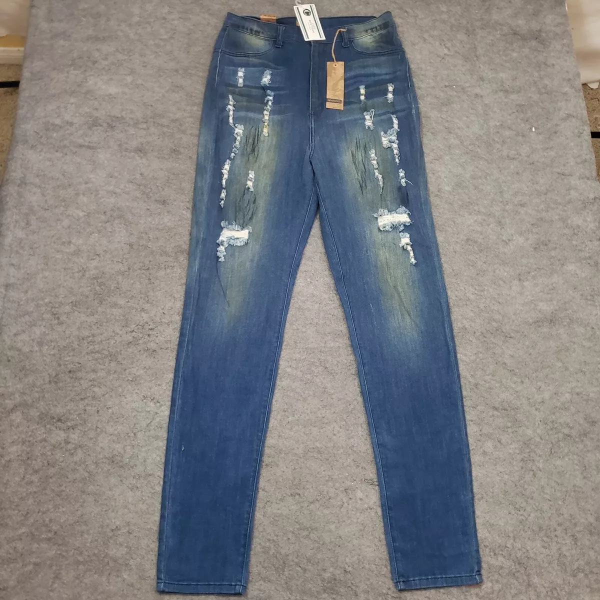 Super High Waisted Distressed Skinny Jeans with Cut Outs – Aphrodite Jeans