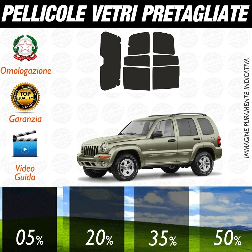 Jeep Cherokee dal 2001 al 2003 Pellicole Oscuramento Vetri Auto Pre Tagliate a M