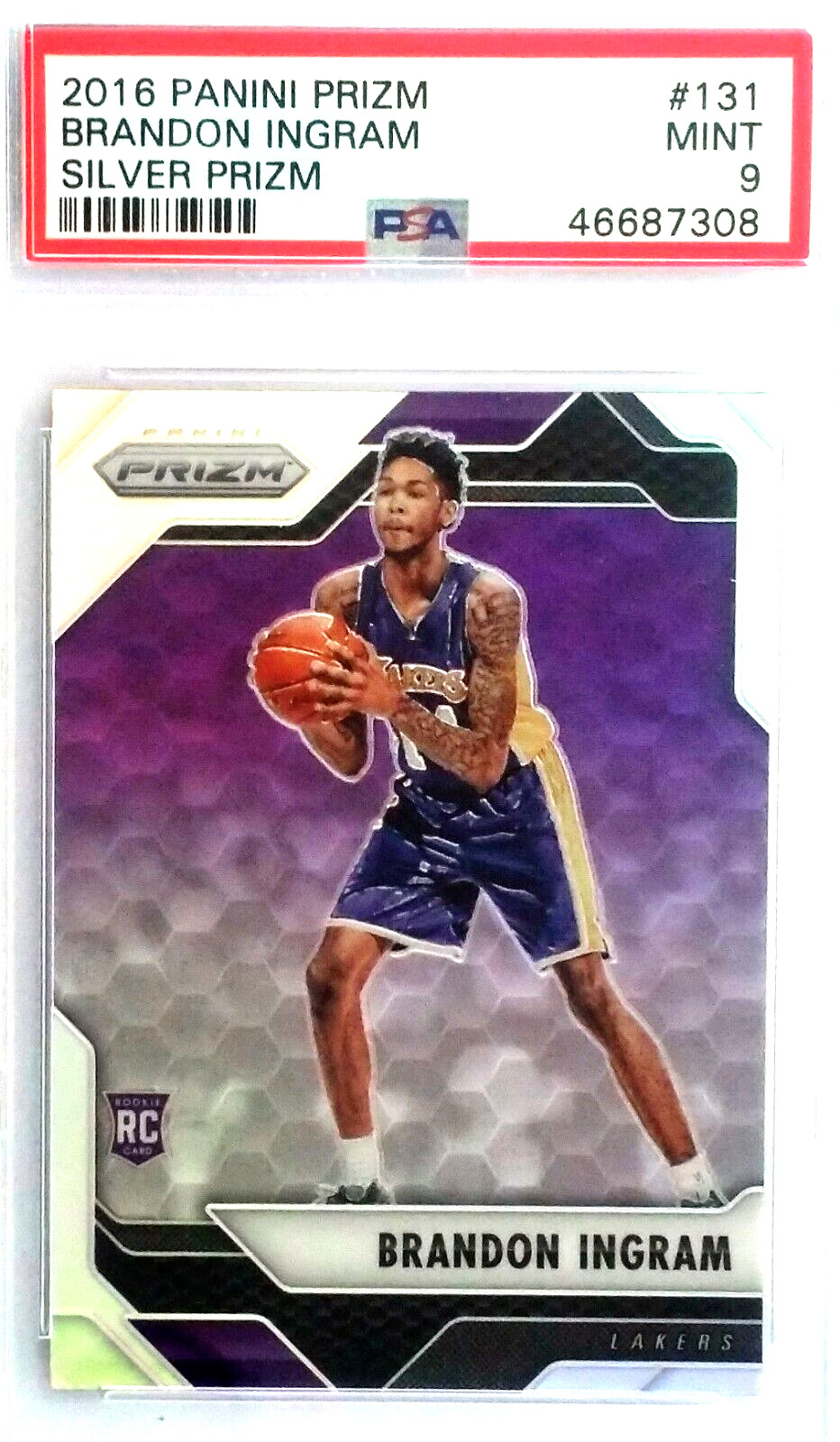 Brandon Ingram 2016 Panini Priam #131 Silver Prizm RC PSA 9 Mint - Pelicans