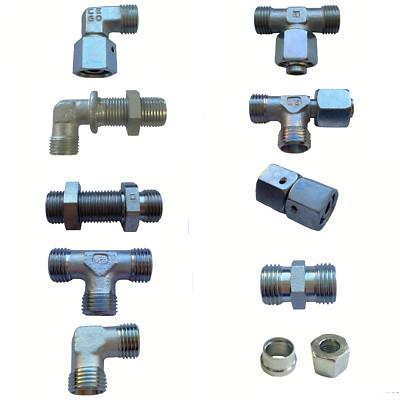 Schneidringverschraubung Hydraulik Verschraubung DIN 2353 LR Stahl verzinkt OMD