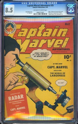 CGC 8.5 VF+ == 1944 CAPTAIN MARVEL #35 / 6th Highest Graded / Fighting ...