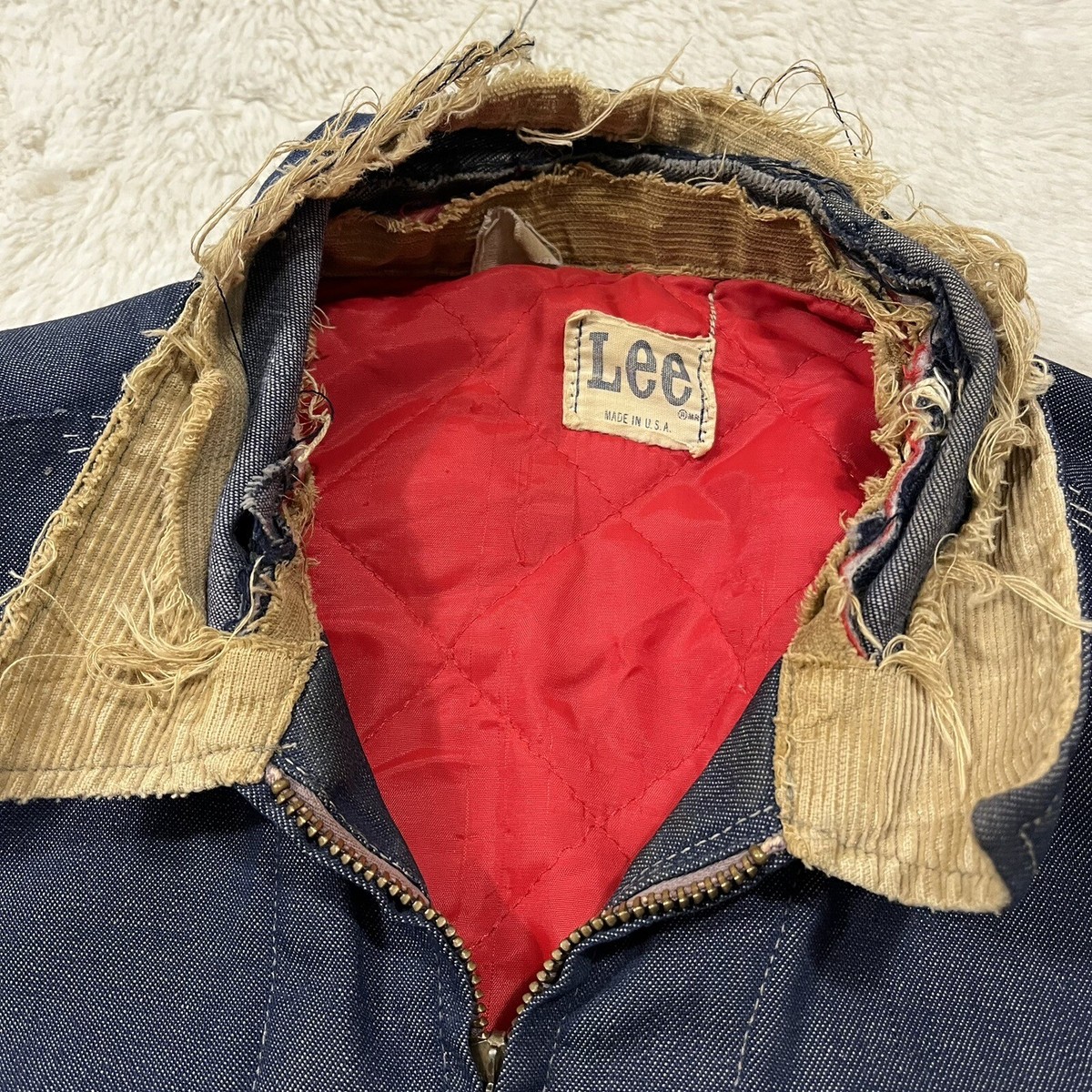 Vintage Lee 191-LB Denim Jacket Quilt Lined Work Coat Vintage Lee 191-LB Denim Jacket Quilt Lined Work Coat