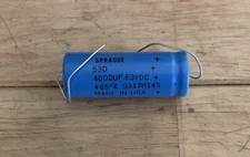 SPRAGUE 53D 4000UF 63VDC AXIAL ELECTROLYTIC CAPACITOR