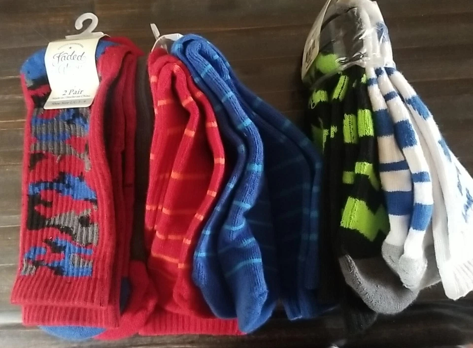 LOTE DE 3 ~ 2 pares de meias masculinas Faded Glory ~ Total de 6 PARES DE TAMANHO GRANDE - Imagem 4 de 4