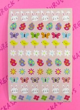 American Greetings Easter Bunnies Chicks Eggs Flowers Mini Squares Sticker Sheet