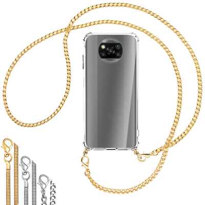 Handykette (Metallkette) für Xiaomi Poco X3 NFC Umhängehülle mit Band Case