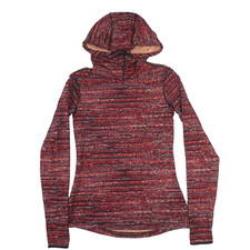 Nike Pro Hoodie Women Small Coral Static HyperWarm Pullover Funnel Neck Training