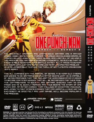 DVD ANIME One Punch Man Season 1-2 Vol.1-24 End (ENGLISH VERSION