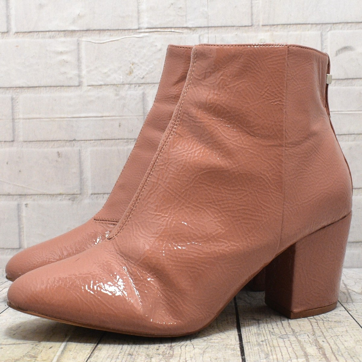 Womens Top Shop Tan Brown Zip Up High Heel Ankle Boots UK EUR 39