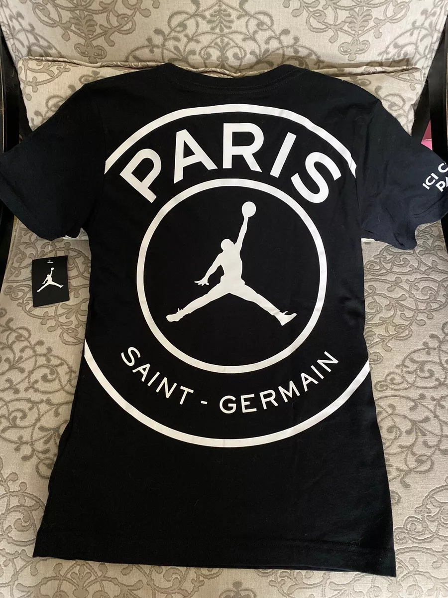 Anterior Labor FALSO New Jordan x Paris Saint-Germain PSG Wordmark T-Shirt Kids/youth Size Large  | eBay