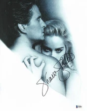 SHARON STONE BASIC INSTINCT SIGNED 11X14 PHOTO AUTOGRAPH BAS BECKETT COA 2