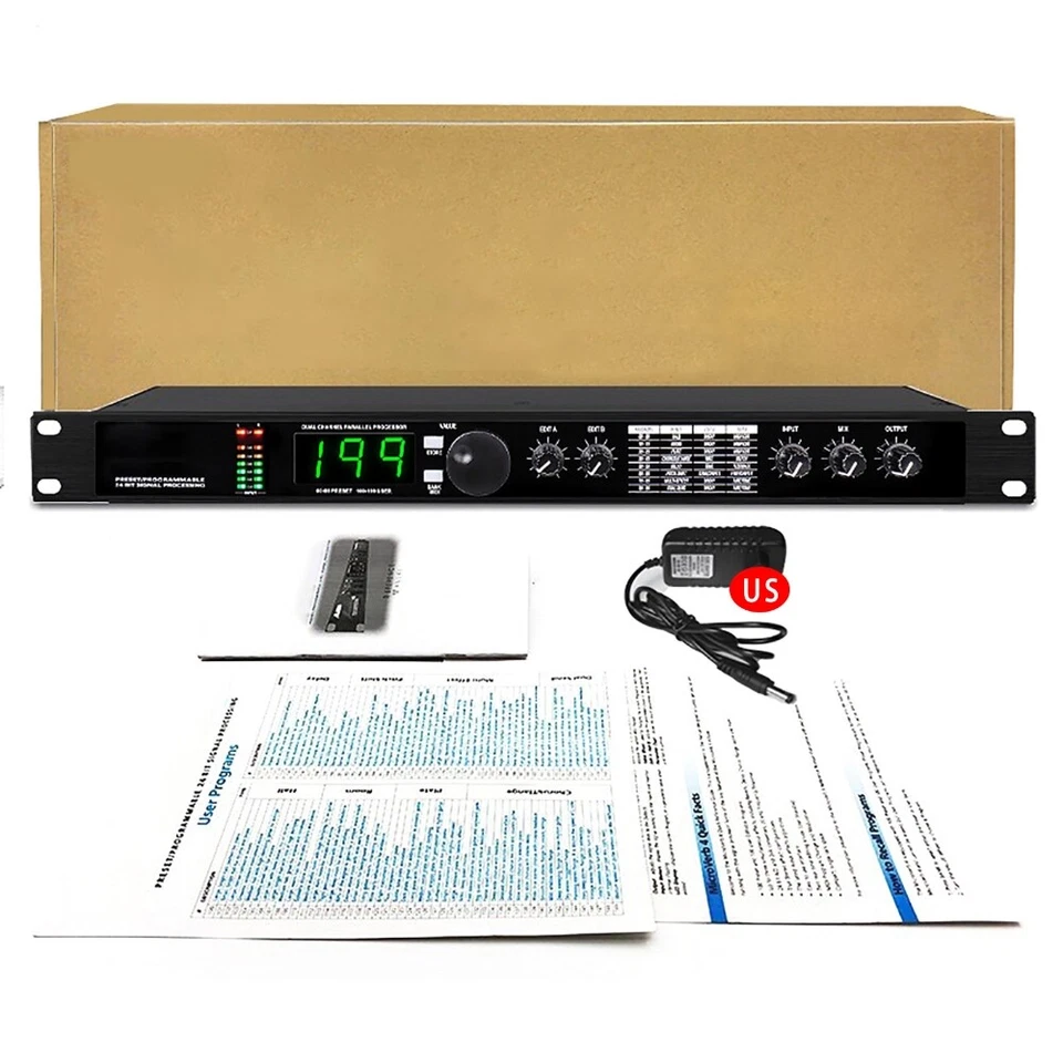 Gax-4II Pro Digital Reverb Multi Effect Dsp Processor Audio Equalizer Vocal Mic - Image 4 of 4