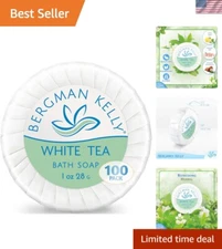 Individually Wrapped 1 oz White Tea Bar Soap - 100 Pack for Guest Comfort