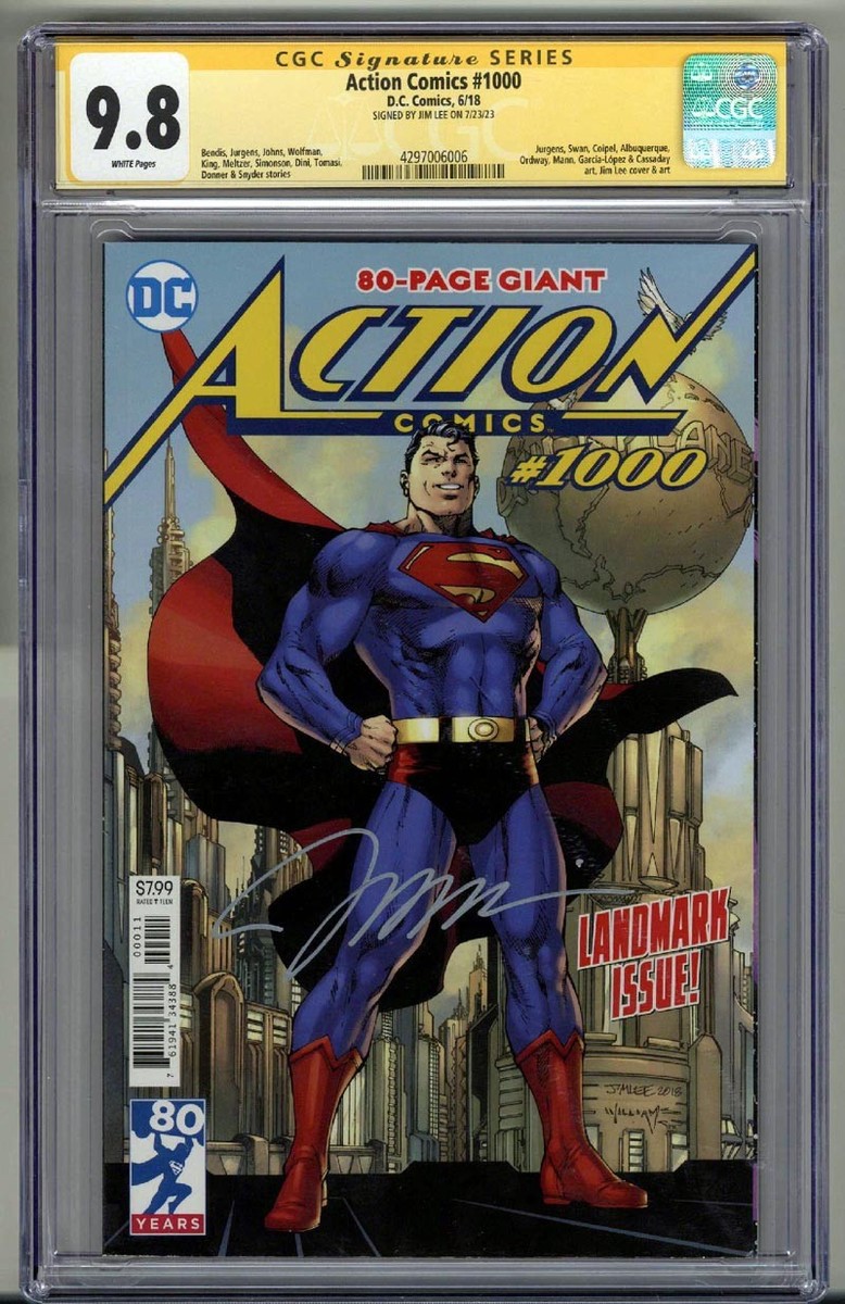 We Live #1 サイン・スケッチ入り CGC 9.8 アメコミリーフ ACTION COMICS #1000 CGC 9.8 SS SIGNED JIM LEE SUPERMAN COVER LOW