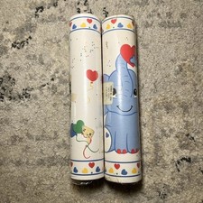 VTG Sealed Elephant Heart Vinyl Border Wallpaper 2 Rolls 5 yds ea Baby Decor NOS