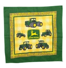John Deere Bandana Handkerchief Tractor Logo Green Yellow Unisex 21x21 Square