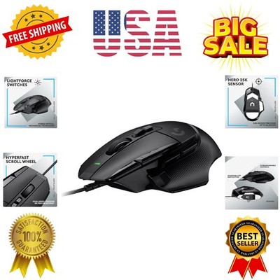502 X Wired Gaming Mouse - LIGHTFORCE hybrid optical-mechanical primary switc...