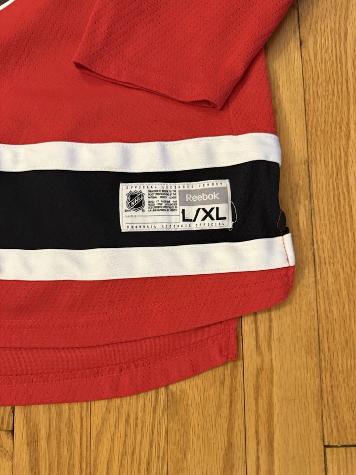 Camiseta deportiva de hockey Zach Parise #9 New Jersey Devils Reebok NHL (talla juvenil L/XL) Foto 3 de 4