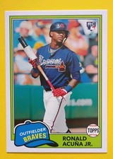 2018 Topps Archives Ronald Acuna Jr. RC #212 Atlanta Braves Rookie Card. rookie card picture