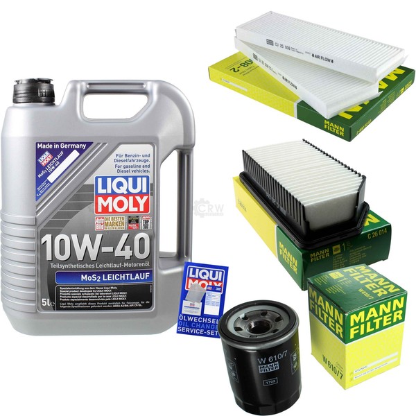 Mann Inspektionspaket 5L Liqui Moly Leichtlauf 10W-40 FüR Hyundai I20 1.2-image