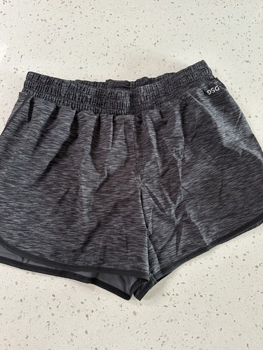 DSG Girls Shorts XL (16) Lightweight Wicking Activewear Heather Black & Gray