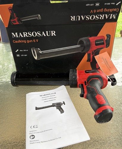 Cordless Electric Caulking Gun with LED Light AA Battery Power Caulk Gun