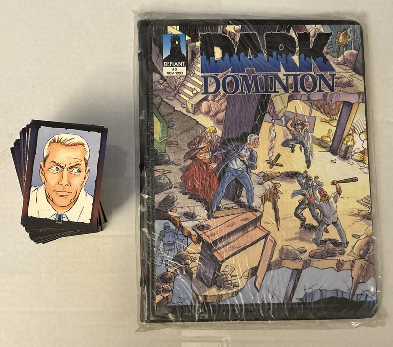 DARK DOMINION Trading Cards ISSUE ZERO DEFIANT 1993 COMPLETE Set + Album 1-150