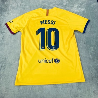 Rakuten FC Barcelona Lionel Messi #10 Jersey Mens XL Yellow