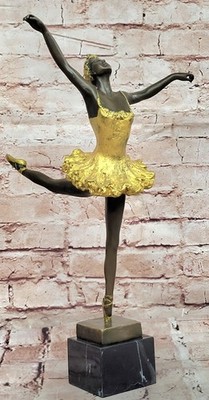 Signed Milo Bronze Sculpture: Ballerina Dance Trophy, Hot Cast Art Deco Gift NR