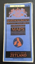 BARTHOLOMEW’S HALF-INCH CONTOURED MAP OF ZETLAND CIRCA 1930’s MOUNTED ON CLOTH