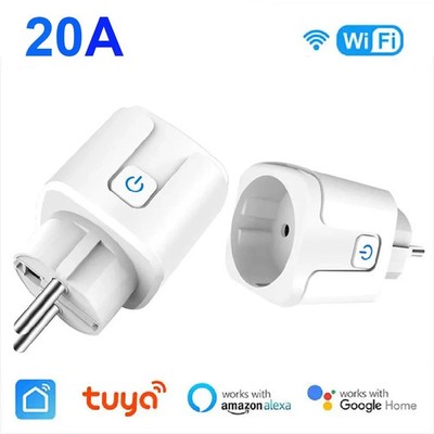 Tuya Smart Socket EU 20A Wifi Smart Plug Without Power Monitoring Support