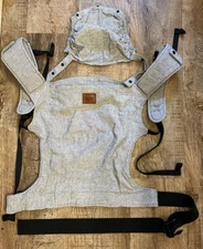 Happy Baby Carrier OG Older Style Gray with Hood Minimal Linen/Cotton