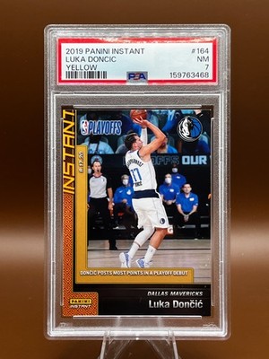 2019 Panini Instant - Luka Dončić PSA 7 - Yellow #77/88 Jersey Number JSY#
