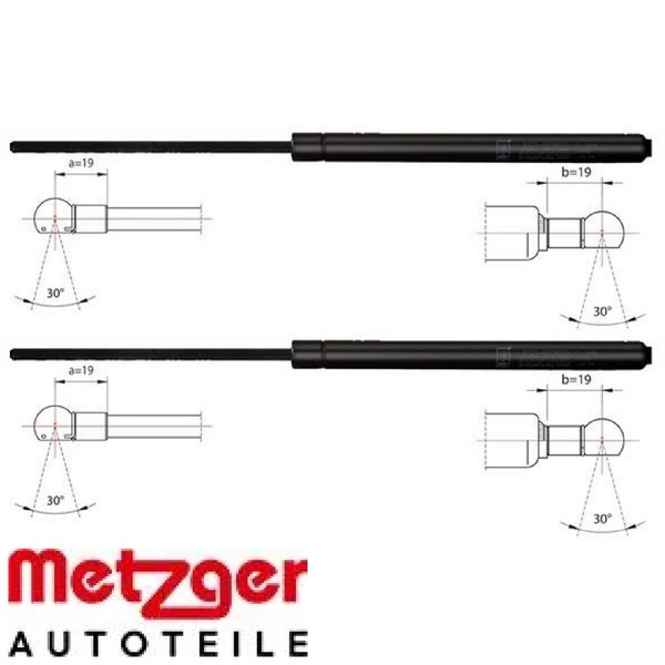 2X Gasfeder FüR Koffer-/Laderaum Metzger 2110366 DäMpfer GasdäMpfer-image
