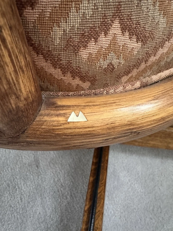 Silla de escritorio de oficina ejecutiva giratoria de bastón de ratán McGuire coleccionable de colección Foto 4 de 4