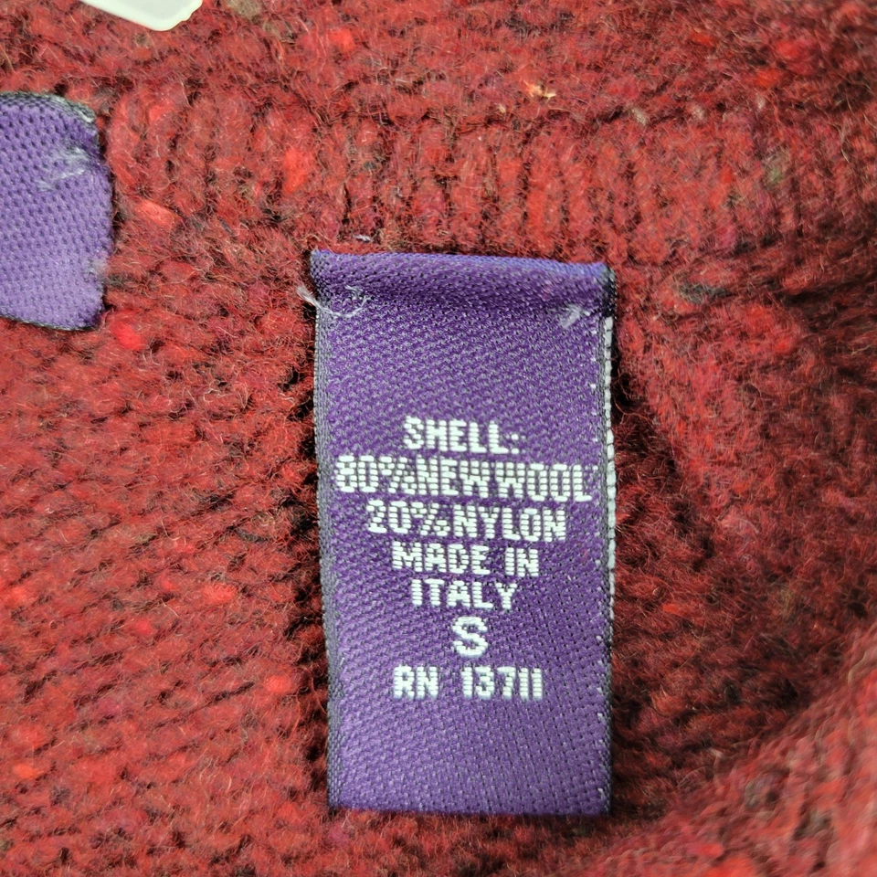 Suéter masculino J. Ashford novo de lã vintage pequeno feito na Itália pulôver vermelho - Imagem 4 de 4