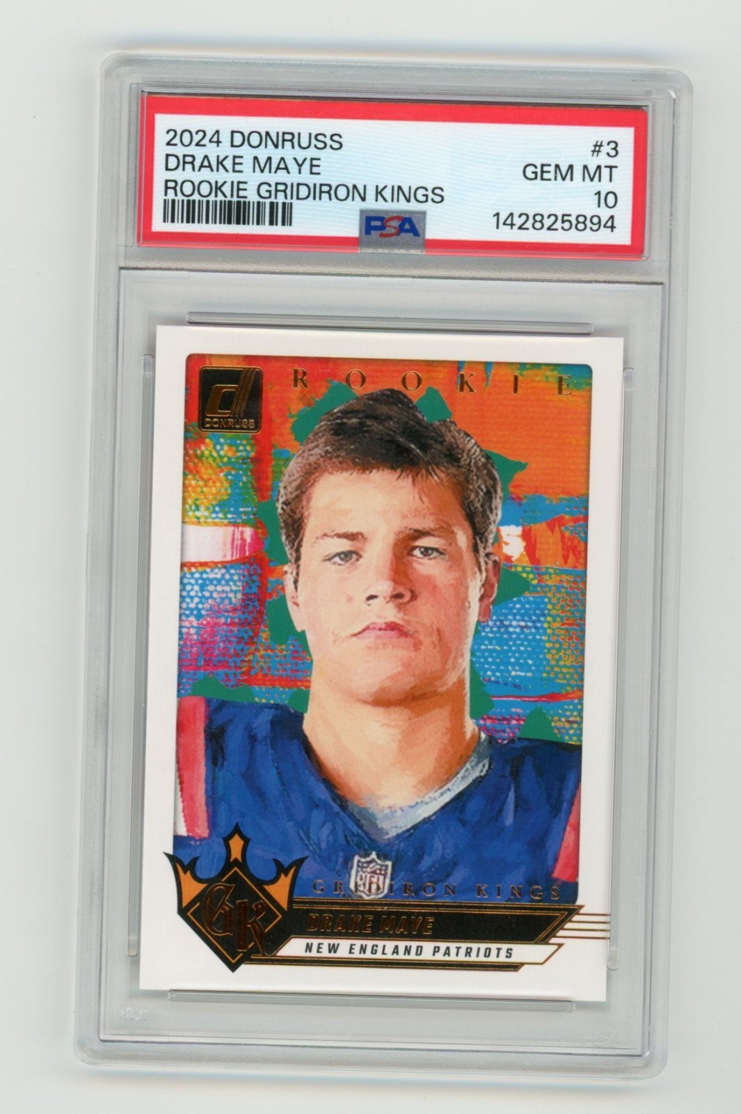Drake Maye #3 (Football Cards 2024 Panini Donruss Rookie Gridiron Kings) — is it worth grading?
